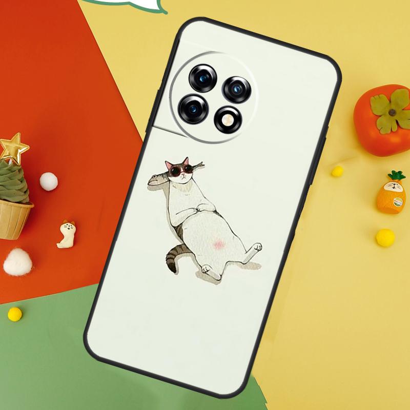 Минималистичный чехол с кошками для OnePlus 9 10 Pro 11 12 13 15 13T 13R 12R 10T 8T Nord 5 CE 2 3 4 Lite N20 N30