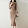 Women Sweater Dress 100% Wool MODERN NEW SAGA Turtleneck Knit Long Pullover Winter Jumpers Wool Long Dress Female