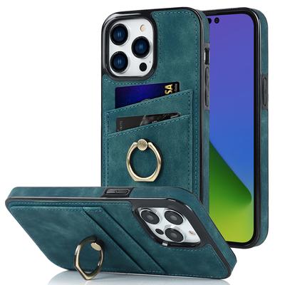 Кожаный чехол с держателем для колец для Iphone 13 Pro Max 12 Min 14 11 Cards Solt 7 8 Plus X Xr Se 2022, тонкий чехол-подставка, кошелек, чехол