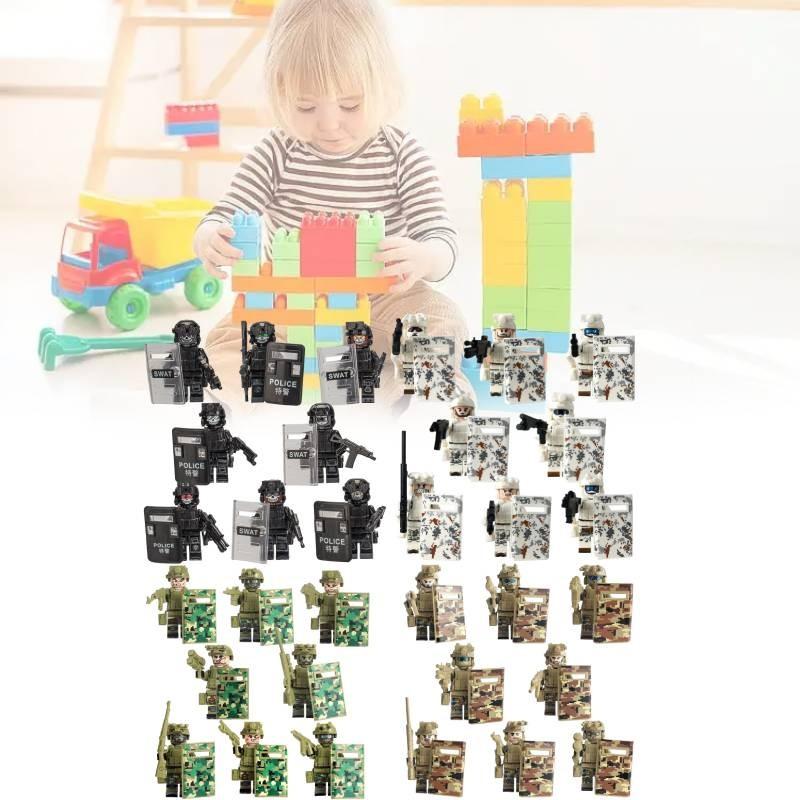 Совместимые военные фигурки, полиция, призрак, спецназ, строительные игрушки для детей
