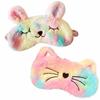 EXDUCT Eye Mask Set of 2, Cute Airplane Design, Kids Sleeping Pillow with Cute Character Animal Designs (Cat + Rabbit)