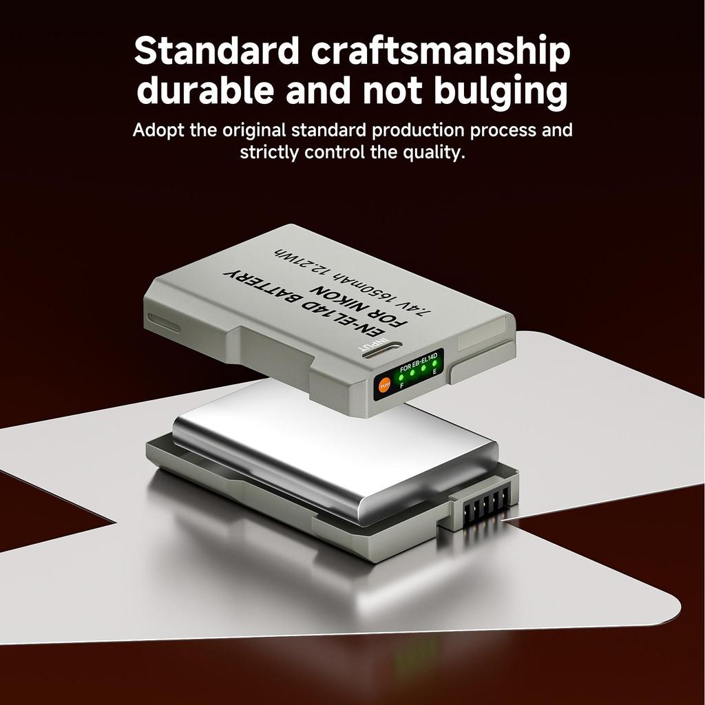 EN-EL14 1650mAh USB Type C EN-EL14a EN EL14 Battery for Nikon Df D5500 D5600 D3400 D3500 D5100 D5200 D5300 D3100 D3200 D3300