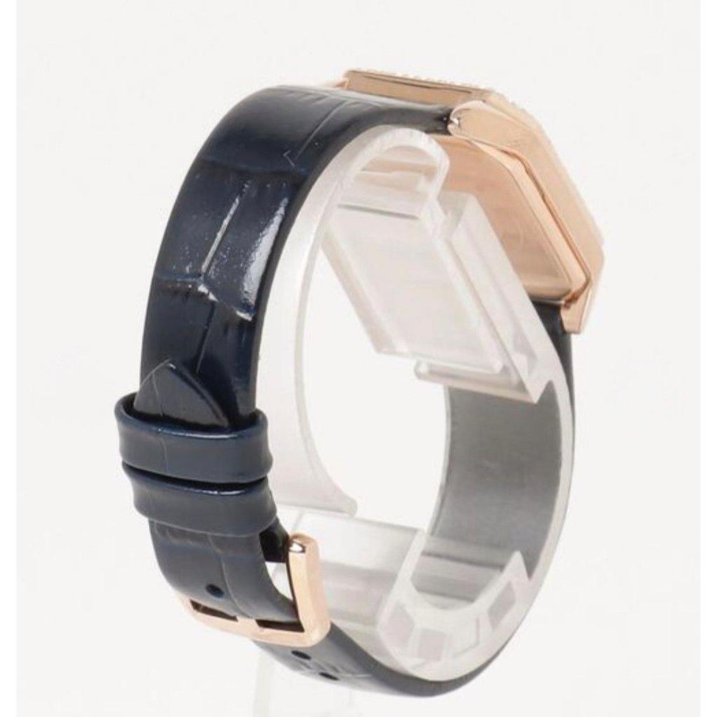 Б/у Женские часы EMPORIO ARMANI Восьмиугольные Синие Emporio Armani Часы Аналоговые Кожаные AR11466