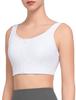 Yvette Sports Высокоинтегрированный Плюс Белый Женский Бюстгальтер, Нескользящий, Спереди на застежке, Поддержка, Влагоотводящий, Быстросохнущий, U-образная спинка, Чашка, Беспроводной, Размеры,