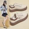 Весенние белые кроссовки 2025 - Корейский стиль, Женские повседневные спортивные туфли на толстой подошве, увеличивающие рост (HB210)