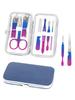7PCS Colorful stainless steel nail clipper set, nail clipper, ear scoop, foot trimmer, beauty pliers, nail and nail repair tools