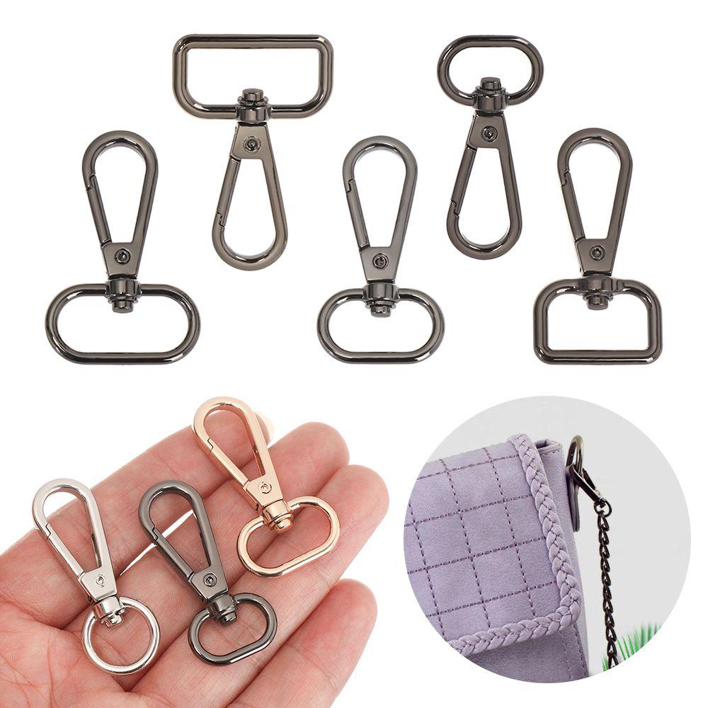 5pcs Hardware DIY KeyChain Split Ring Collar Carabiner Snap Bags Strap Buckles Lobster Clasp Hook