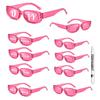 10 Pairs Pen Set DIY Letters Fashion Shades Women Stylish Rectangle Pink Sunglasses Rave Party Props Decor Sun Glasses