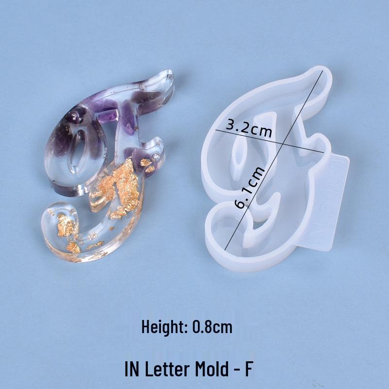 Crystal Resin Silicone Mold: 26 Irregular Letter Pendants for DIY Charms