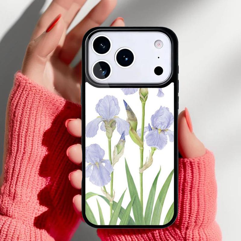 Чехол для телефона 'Голубой ирис' для iPhone 17 16 15 14 13 Pro Max Задняя крышка для 12 11 Pro Coque