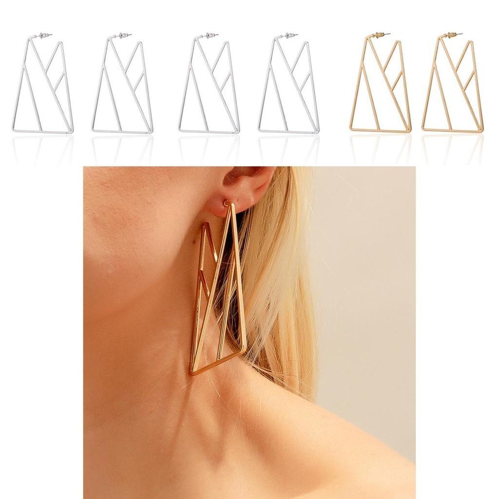 Трендовые геометрические серьги из сплава для женщин Модная уличная бижутерия