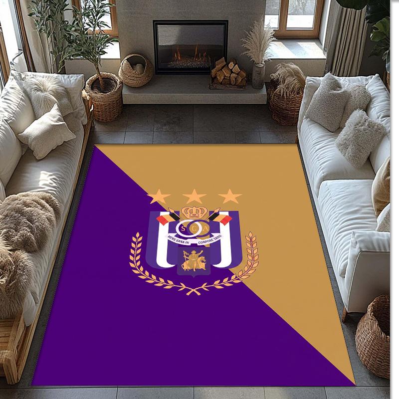 Anderlecht FC Soccer Football Pattern Soft Area Rug Non Slip Indoor Floor Carpet Sports Decor Mat for Bedroom
