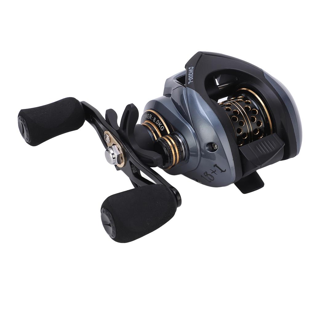 Baitcasting Reel Lure Fishing Reel Wheel 7.2:1 Ratio 18+1BB with Micro Wire Cup Dual Brake Systems