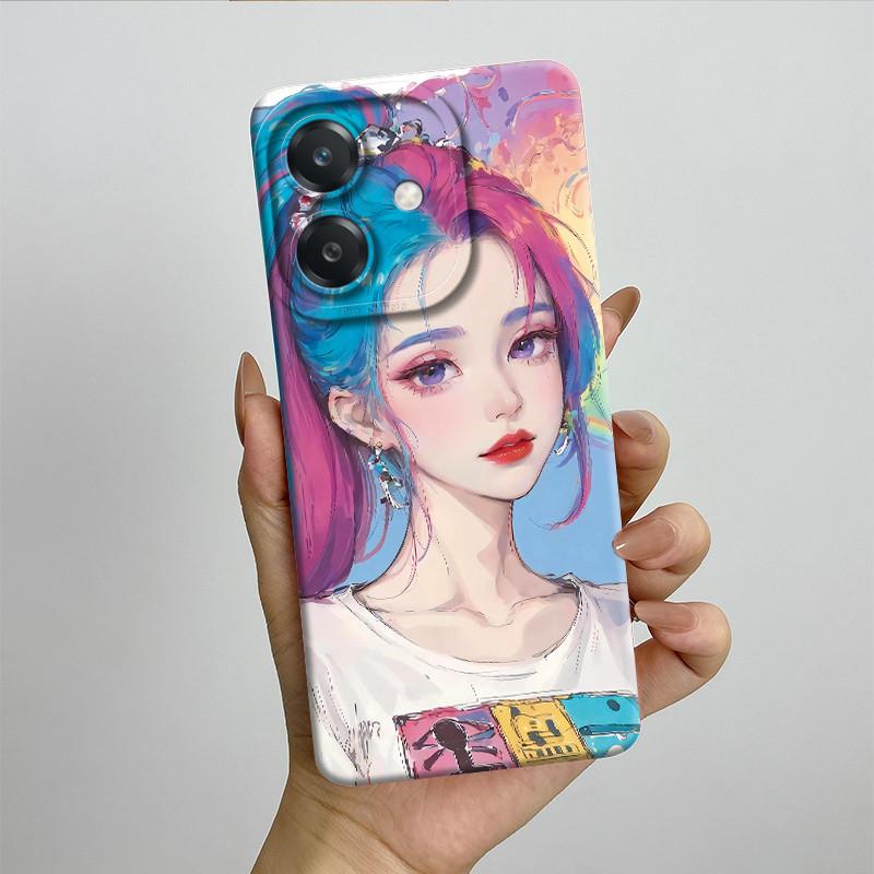 For OPPO A3 4G Phone Case A40 A40m CPH2669 CPH3669 Soft Silicone Sweet Painted Funda Coque Cartoon Printed Protective Back Cover