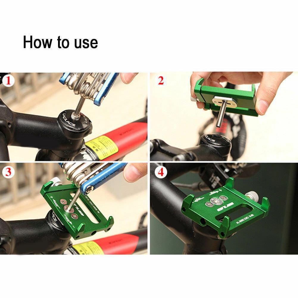 Aluminum Alloy Bicycle Phone Holder Anti Slip Handlebar Mount Bracket Rack Bike Phone Mount Scooter Mobile Phone Holder