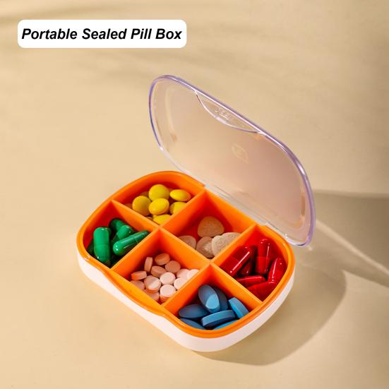 4/6 Grids Pill Box Compartment Design Moisture Proof Good Sealing Dustproof Portable Travel Tablet Organizer Daily Use