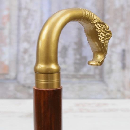 Трость для ходьбы из латуни в форме головы слона 93,98 см, деревянная и латунная трость для ходьбы, подарок дедушке