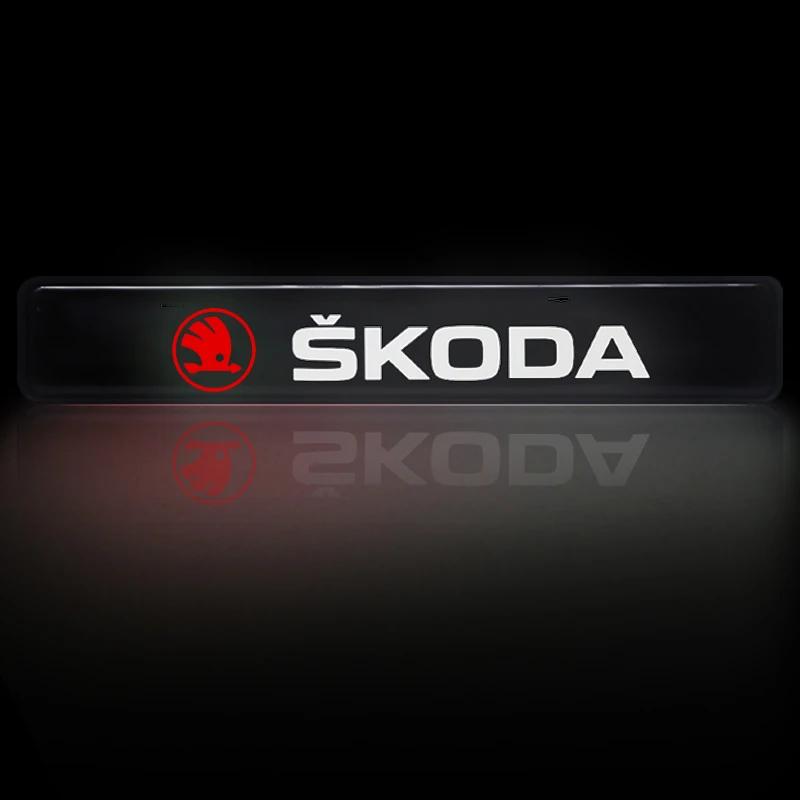 VMAD6 Car Front Grille Sticker Badge Car Head Grill Emblem LED Light Emblem For Skoda Octavia MK2 MK1 2 3 A5 A7 A8 Fabia Karoq Superb