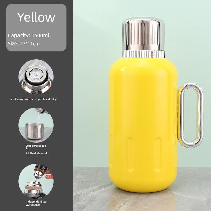 Large Capacity Thermos Cup Ikea 316 Stainless Steel Thermos Pot Household High-End Mechanical Temperature Display Teapot Warm Water Kettle