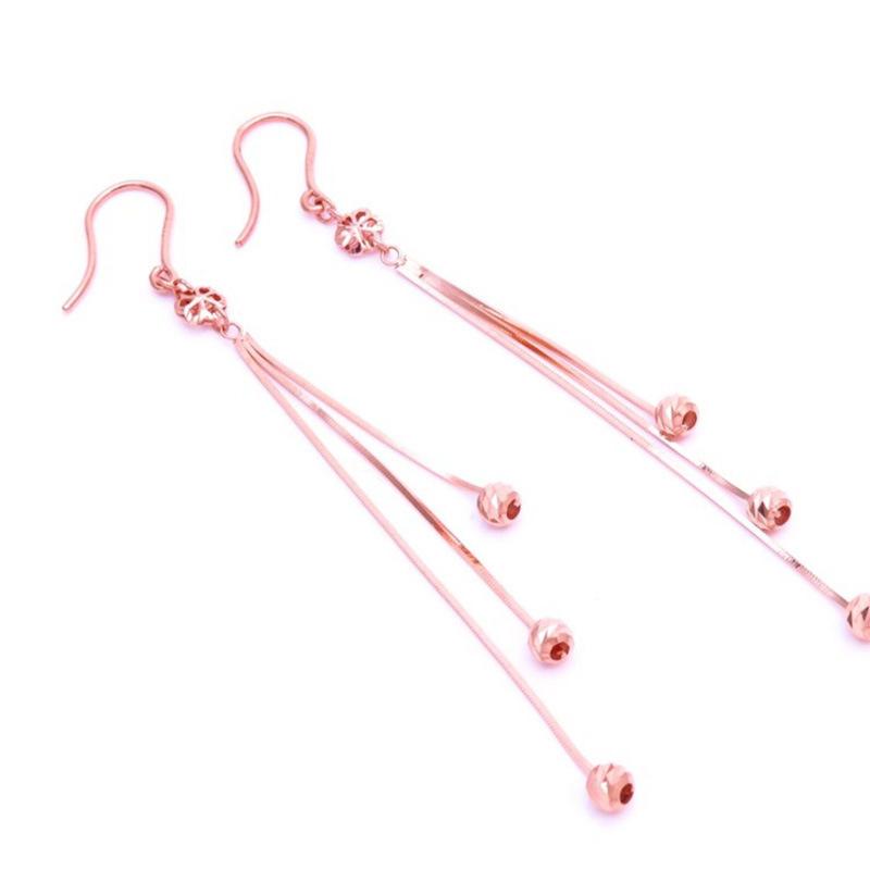 Exquisite Purple Gold Rose Gold Plated Russian Snake Bone Fringed Earrings 585 Color Gold Versatile Exquisite Ear Hook Earrings