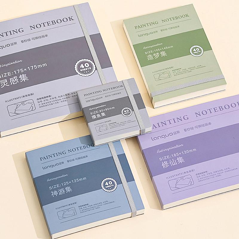 250Gsm Бумага разрываемая тетрадь для рисования Справочник 40 листов Профессиональный толстый картон Акварельный альбом для рисования Граффити Мини-книги