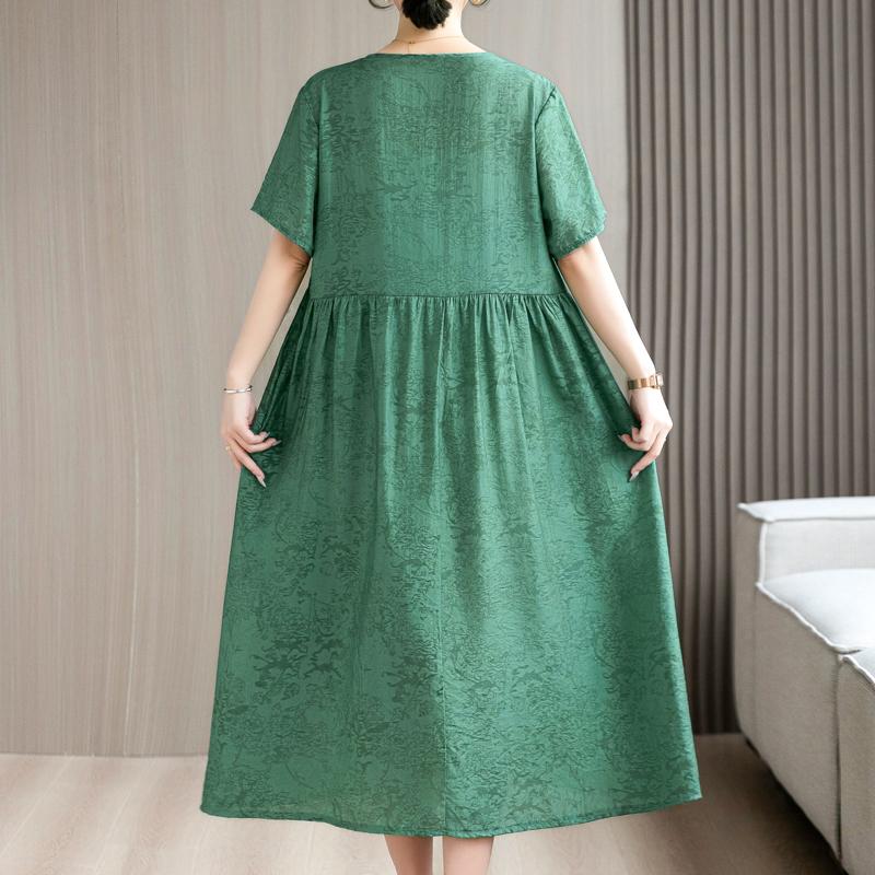 Элегантные платья для женщин, повседневные летние длинные платья больших размеров с короткими рукавами, женская винтажная женская одежда среднего возраста
