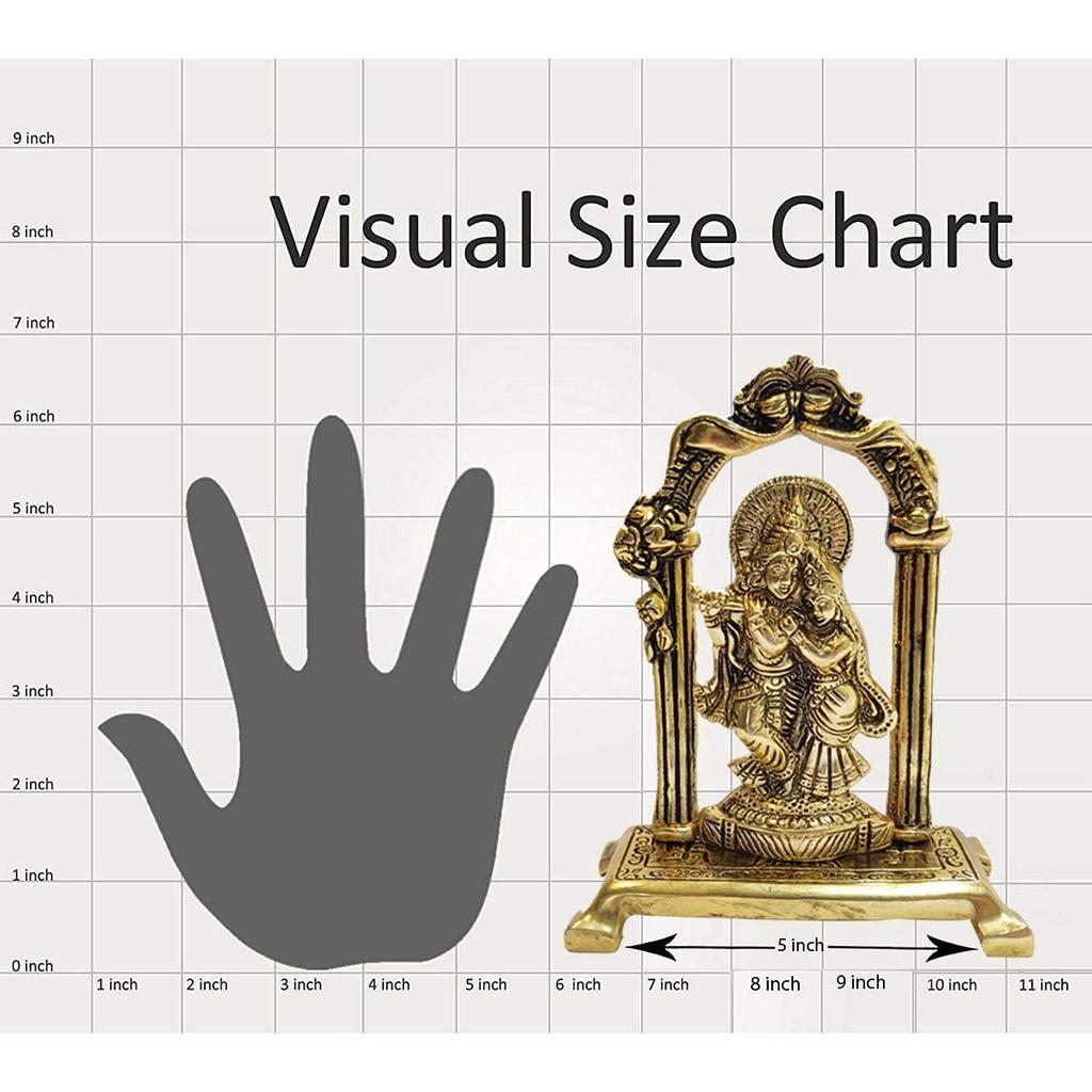 Металлическая позолоченная статуэтка Радхи Кришны, скульптура, декоративная фигурка для Джанмаштами, украшение для дома, храма и подарок