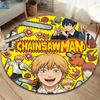 Chainsaw Man Round Area Rug Carpet Rug For Living Room Bedroom Sofa Playroom Decor Nonslip Floor Mat