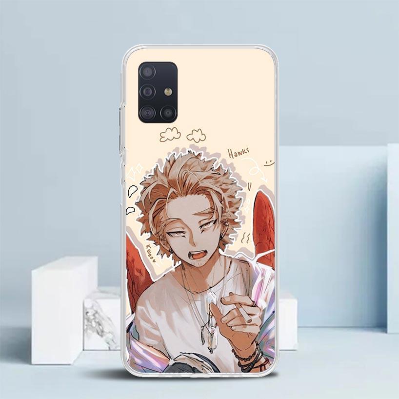 Hawks MHA My Hero A-Academy Soft Cover for Samsung Galaxy A12 A22 A32 A52 A72 A02S Phone Case Note 20 Ultra 10 S10 Plus A51 A71