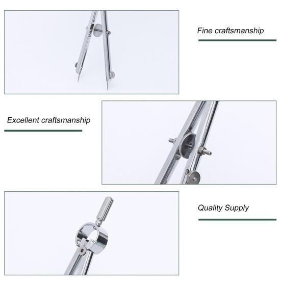 Metal Spring-Type Caliper Divider Multifunction Bow Compass Divider for Geometry Drafting Engineering Drawing Architecture Tool