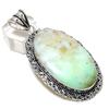 Natural Chrysoprase Gemstone 925 Sterling Silver Jewelry Pendant 2.64" D0F85