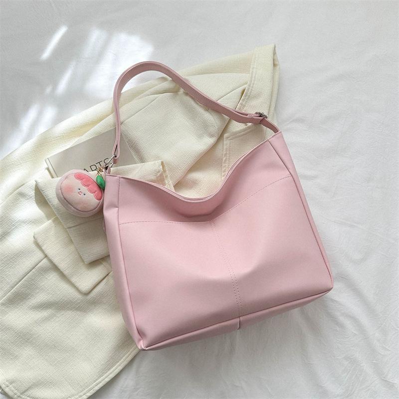Atmospheric Commuting Solid Color Simple Texture Shoulder Messenger Bag 2025 Spring and Summer New Foreign Style Tote Bag Fashionable Women