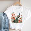 (Asian Size) Clothing Sweet Lovely Flower Trend  Casual Women Tee Top Short Sleeve T Shirt Fashion Print Lady Female Graphic T-shirts