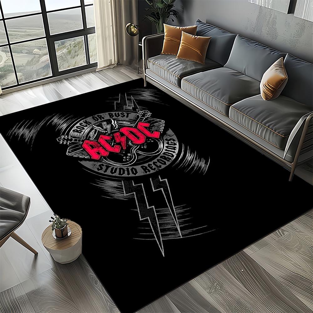 3D AC-DC-Rock Band Мультяшный Ковер Большой, Ковер для Гостиной Спальни Дивана Прихожей Декор, Детский Нескользящий Коврик