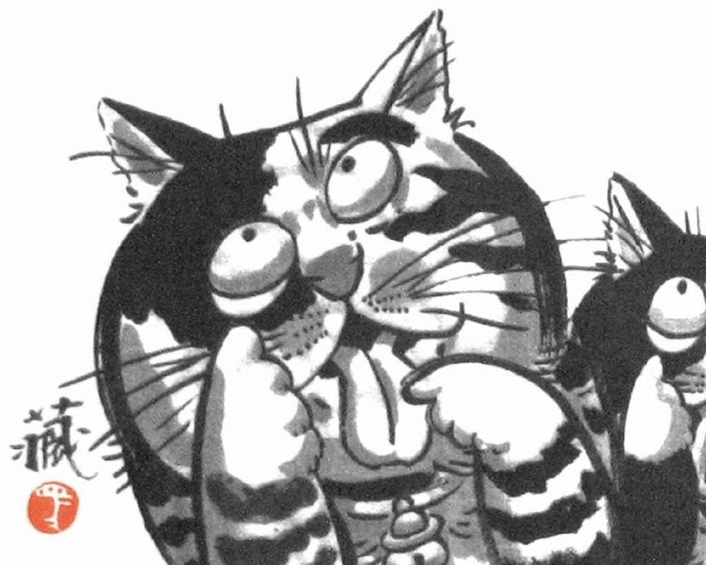 Полотенце для рук Kurama Studio Серия рисунков тушью Akanbee Полотенце для рук / (вбок) /