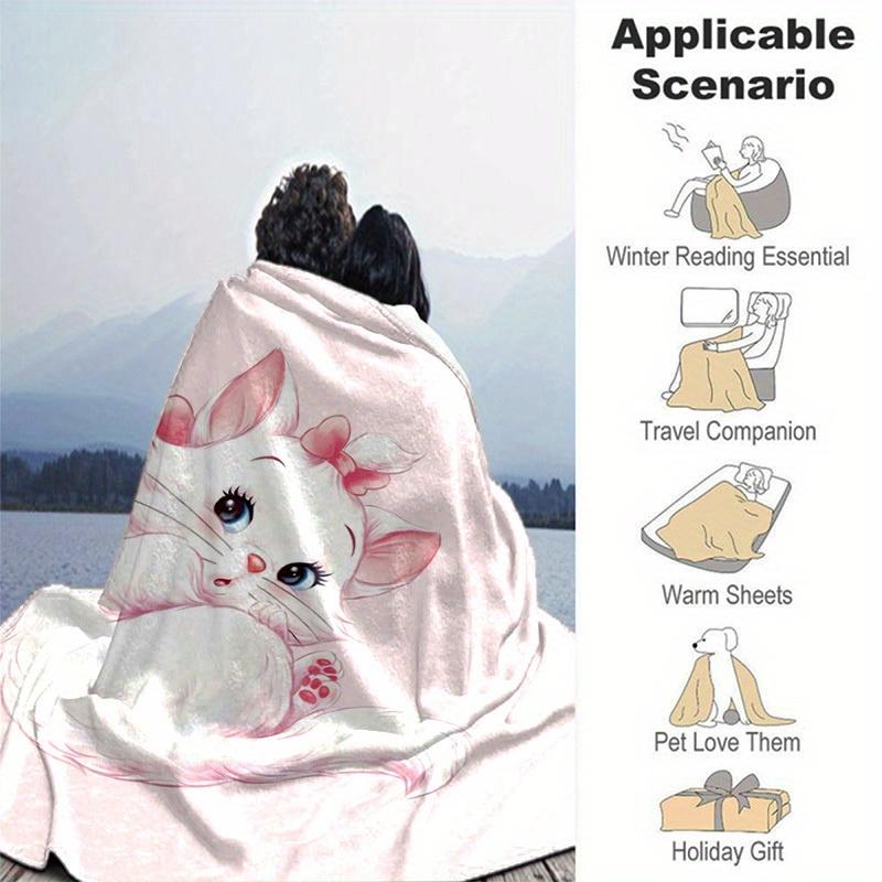 1pc, Adorable Kitten Design Flannel Throw Blanket, Perfect for Home Decor, Couch Cover, Travel, Camping, Office Nap, Beach, Gift IdeaW081