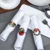 1PC Napkin Holder Christmas Tree Metal Wreath Napkin Ring Hollow Out Napkin Buckles Santa Claus Alloy Birthday Elk
