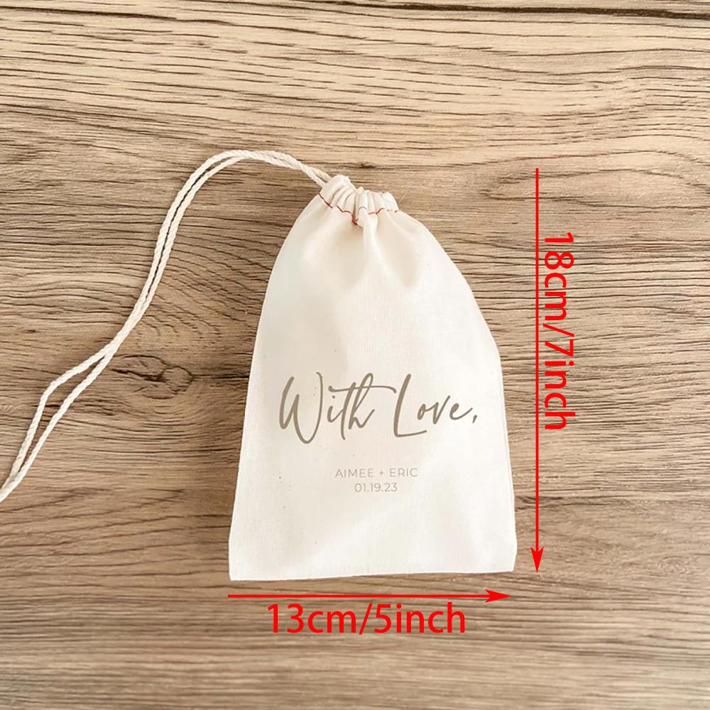 Personalized 5Pcs Wedding Favor Treat Bags Bridal Shower Wedding Anniversary Engagement Guest Favors Bachelorette Party Decor