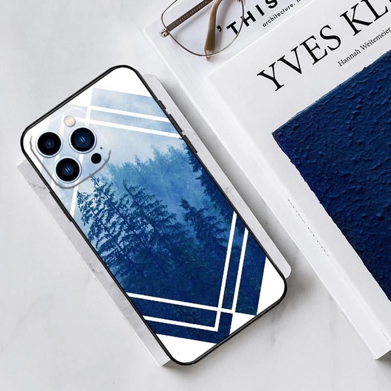 Forest Geometry Wood Nature Case For iPhone 17 Air 15 14 11 16 Pro Max 13 12 Mini 15 16 Plus 16e Funda Silicone Cover