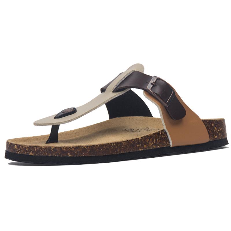 Модные лаконичные сандалии на пробковой подошве смешанных цветов с перемычкой для пальца, женские сандалии на танкетке с ремешком на пряжке, шлепанцы, обувь для женщин, нескользящие, пляжные, гладиаторские сандалии 2025