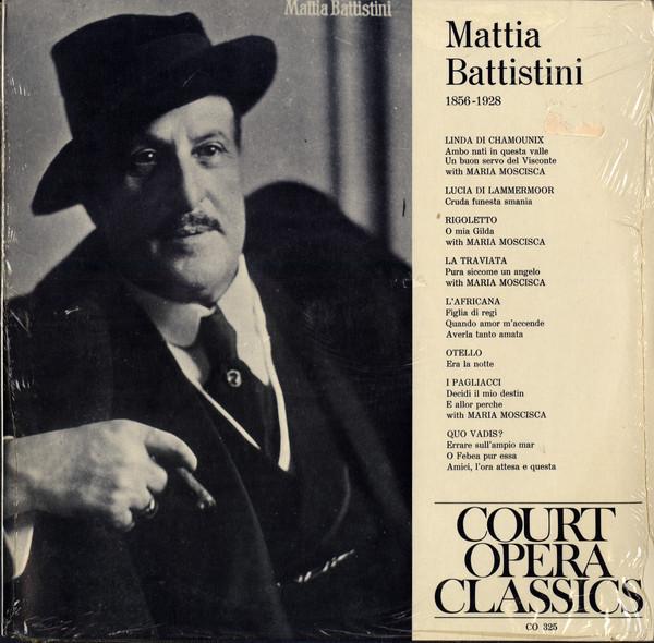 Виниловая пластинка МАТТИЯ БАТТИСТИНИ Mattia Battistini CO325 COURT OPERA CL Австрия Классика Б/у