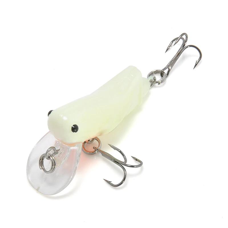 1 шт. 4,5 см Двойной крючок Кузнечик Форма насекомого Рыболовные приманки Жесткая искусственная приманка Реалистичные приманки-насекомые Оптом