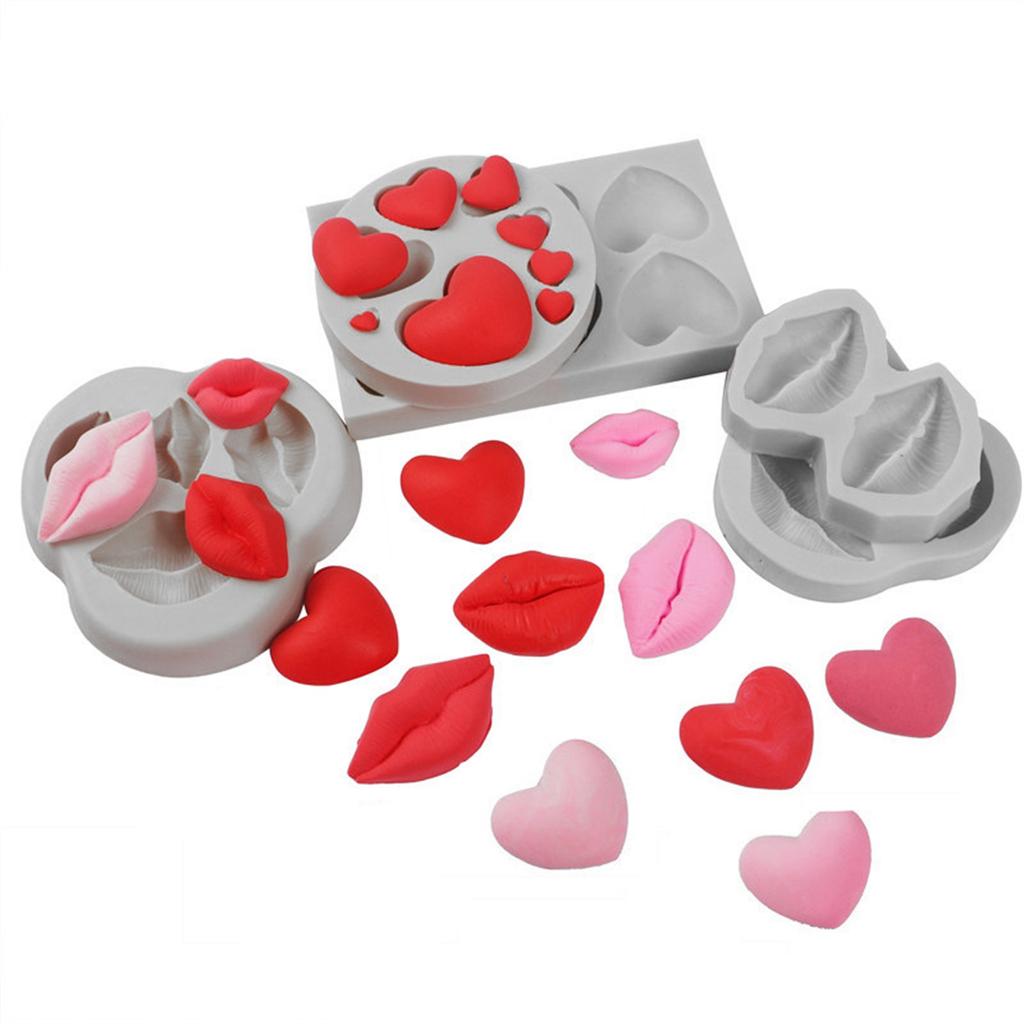 Lip Heart LOVE Shapes Silicone Mold Sugarcraft Cookie Cupcake Chocolate Baking Mold Fondant  Tools