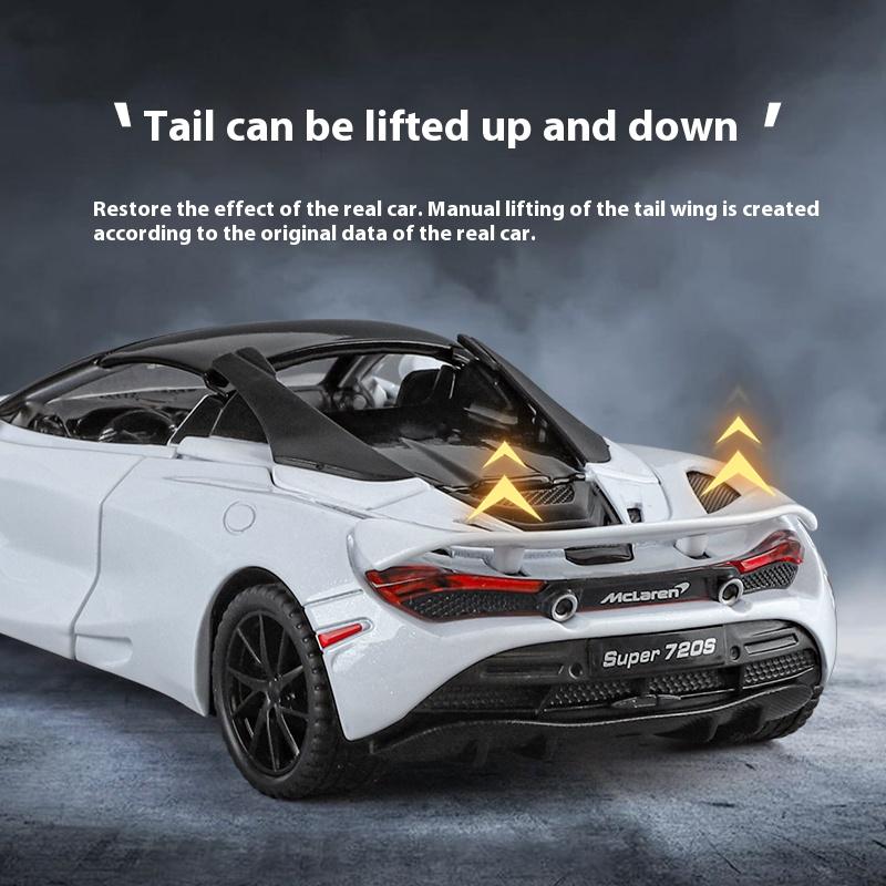 Boxed 1/32 Alloy Die-cast McLaren 720S Car Model, Children's Toy Car with Sound and Light, Desktop Decoration Ornaments for Boys Gifts