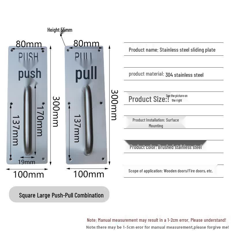 Longdai Thickened 304 Stainless Steel Surface Mounted Door Handle