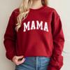 Mama Varsity Sweatshirt Mom Life Hoodie Super Mom Shirt Mother's Day Tops Women Fashion Crewneck Sweatshirts