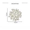 Large Rhinestone Simulated Pearl Snowflake Brooches Christmas Snow Brooch Crystal Pin Women Fashion Jewelry
