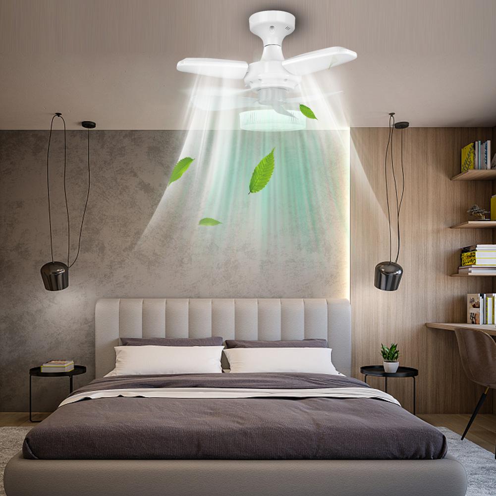 Потолочный вентилятор со светодиодной подсветкой и дистанционным управлением Современный потолочный вентилятор для кухни, спальни, подвала, столовой, гостиной