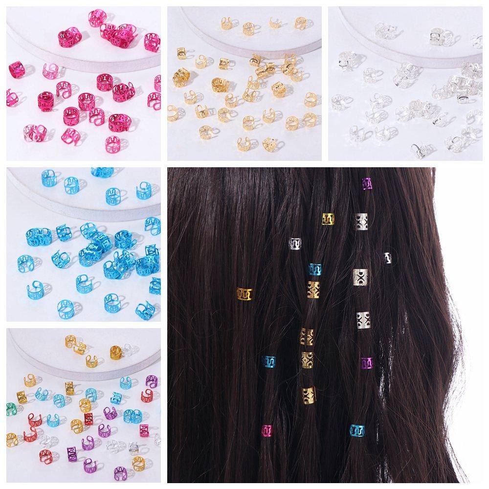 40pcs Dread Locks Dreadlocks Beads Hair Braiding Hair Braid Tubes Hollow Out Hair Ring Men