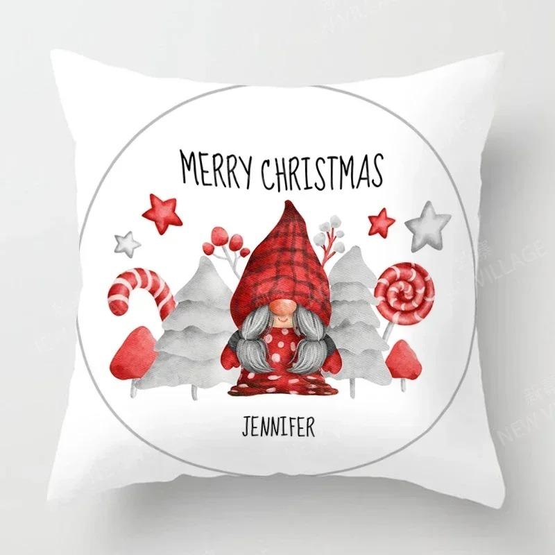 Christmas Series Pillowcase Sofa Cushion Cover Home Decoration Customizable Holiday Celebration 40X40Cm
